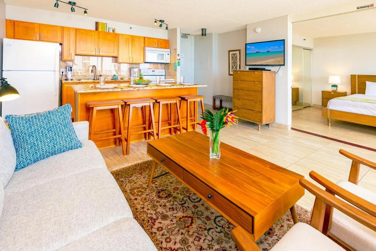Ocean View Delight, Walk To Beach With Free Parking Honolulu Lejlighed